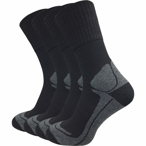 Wandersocken mit Merinowollanteil & Fersenpolster Damen & Herren (4 Paar) - GAWILO