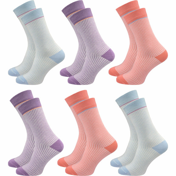 Socken mit Hahnentritt Damen (6 Paar) - GAWILO