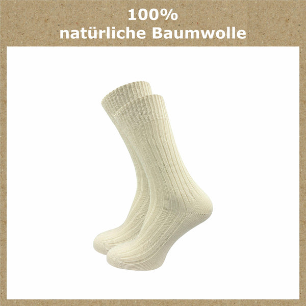 Socken 100% reine naturbelassene Baumwolle Damen & Herren (6 Paar) - GAWILO