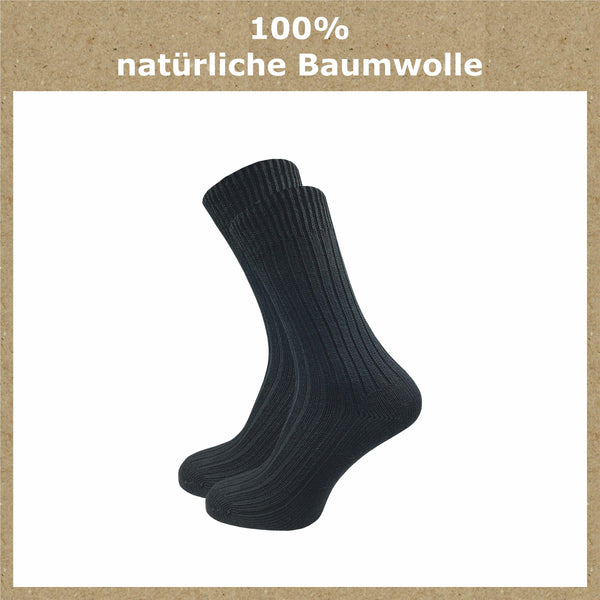 Socken 100% reine naturbelassene Baumwolle Damen & Herren (6 Paar) - GAWILO