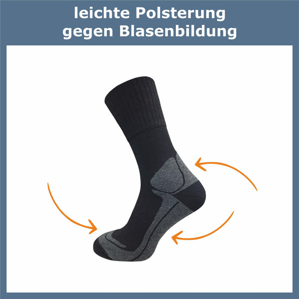 Wandersocken mit Merinowollanteil & Fersenpolster Damen & Herren (4 Paar) - GAWILO