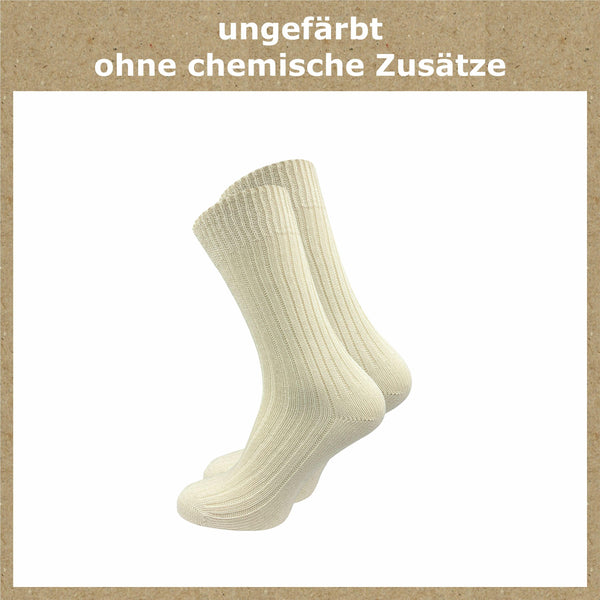 Socken 100% reine naturbelassene Baumwolle Damen & Herren (6 Paar) - GAWILO