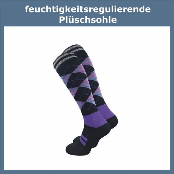 Karierte Reitsocken Damen (4 Paar) - GAWILO