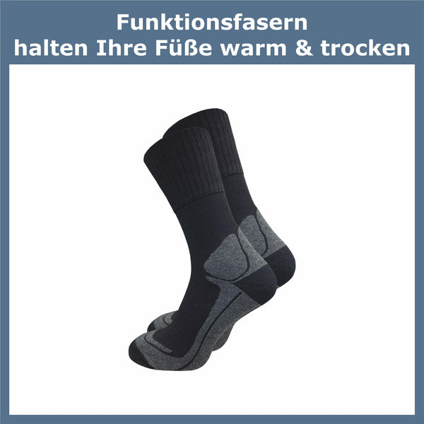Wandersocken mit Merinowollanteil & Fersenpolster Damen & Herren (4 Paar) - GAWILO