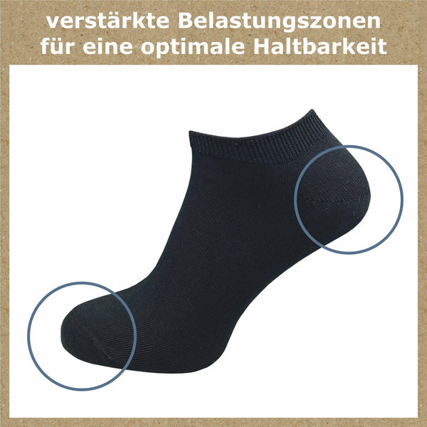 Sneaker Socken aus 100% Baumwolle Damen & Herren (8 Paar) - GAWILO