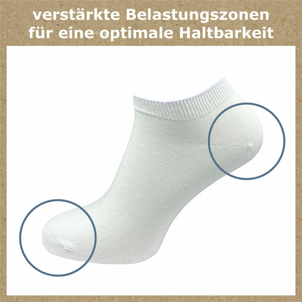 Sneaker Socken aus 100% Baumwolle Damen & Herren (8 Paar) - GAWILO