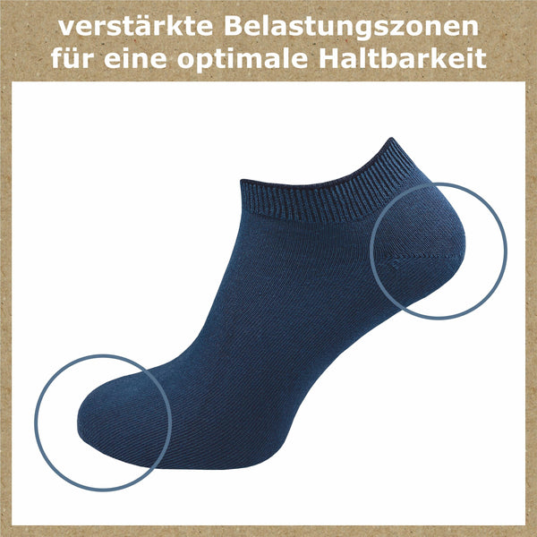 Sneaker Socken aus 100% Baumwolle Damen & Herren (8 Paar) - GAWILO