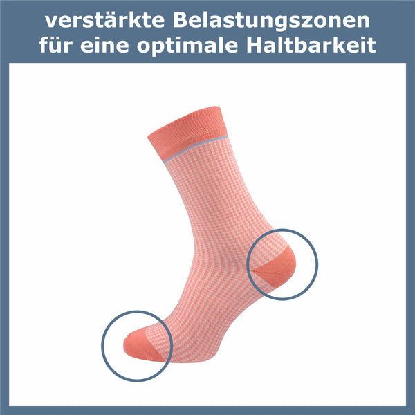 Socken mit Hahnentritt Damen (6 Paar) - GAWILO