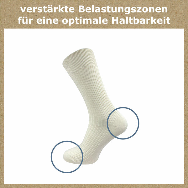 Socken aus 100% reine naturbelassene Baumwolle Damen & Herren (8 Paar) - GAWILO
