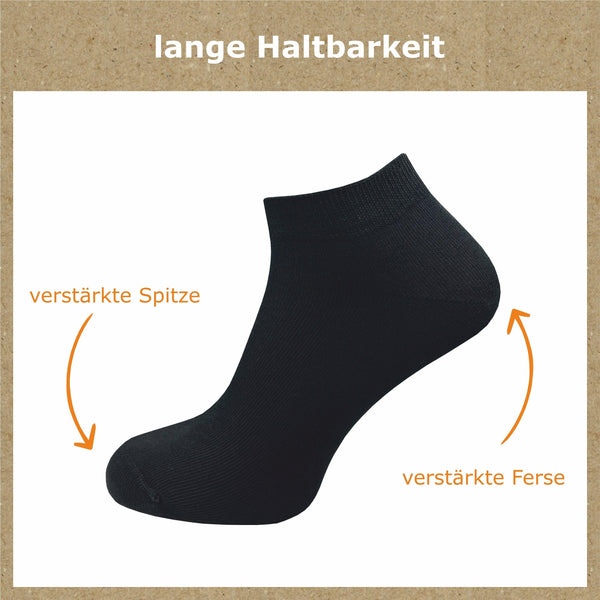 Sneaker Socken 100% reine Baumwolle Damen (10 Paar) - GAWILO