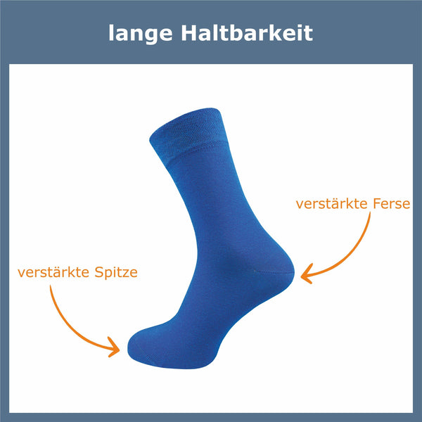 Socken mit Premium Komfortbund ohne Naht | Kein Einschneiden, Beste Qualität | Damen & Herren (6 Paar) - GAWILO