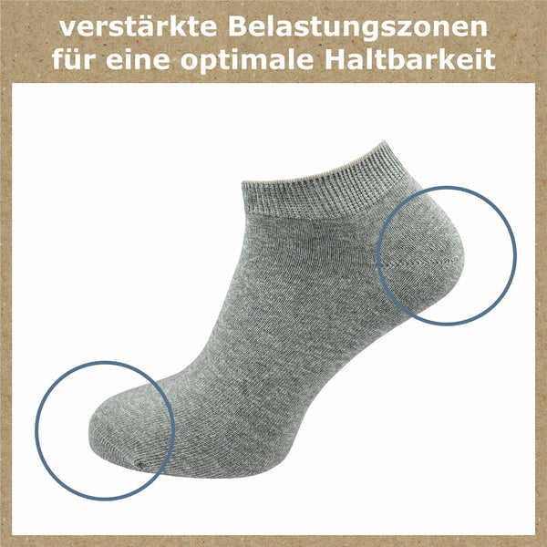 Sneaker Socken aus 100% Baumwolle Damen & Herren (8 Paar) - GAWILO