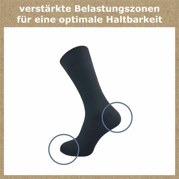 Socken aus 100% reine naturbelassene Baumwolle Damen & Herren (8 Paar) - GAWILO