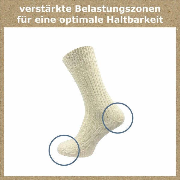 Socken 100% reine naturbelassene Baumwolle Damen & Herren (6 Paar) - GAWILO