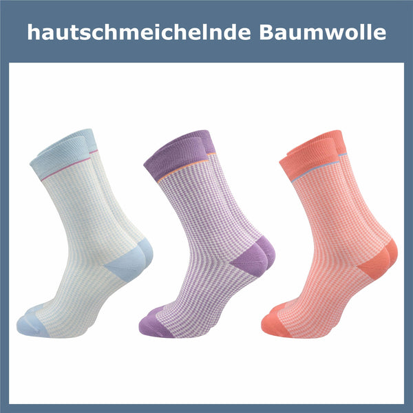 Socken mit Hahnentritt Damen (6 Paar) - GAWILO