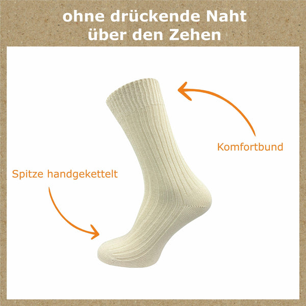 Socken 100% reine naturbelassene Baumwolle Damen & Herren (6 Paar) - GAWILO
