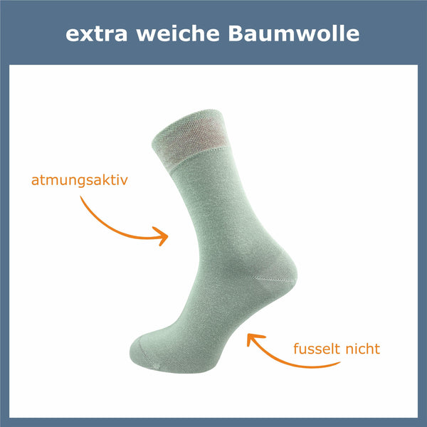 Socken mit Premium Komfortbund ohne Naht | Kein Einschneiden, Beste Qualität | Damen & Herren (6 Paar) - GAWILO