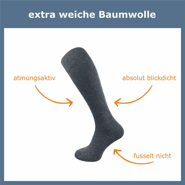 Kniestrümpfe Baumwolle Damen (4 Paar) - GAWILO