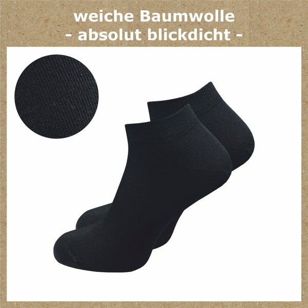 Sneaker Socken 100% reine Baumwolle Damen (6 Paar) - GAWILO