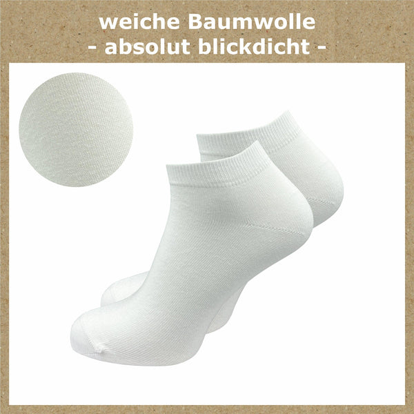Sneaker Socken 100% reine Baumwolle Damen (6 Paar) - GAWILO
